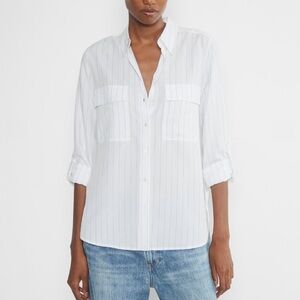 Artizia Bataton Limited Edition Cole White/Charm Grey Utility Button Down Size S